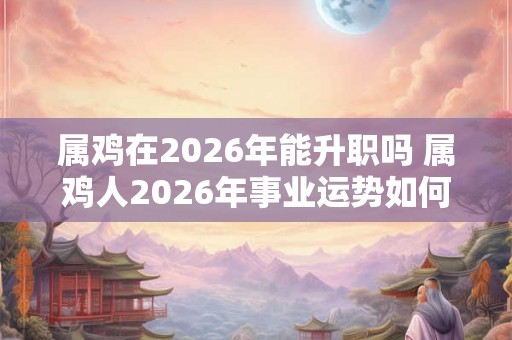 属鸡在2026年能升职吗 属鸡人2026年事业运势如何