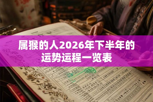 属猴的人2026年下半年的运势运程一览表 属猴的人2026年下半年的运势运程一览表
