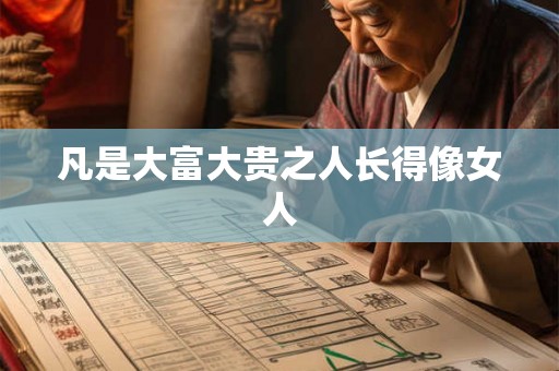 凡是大富大贵之人长得像女人