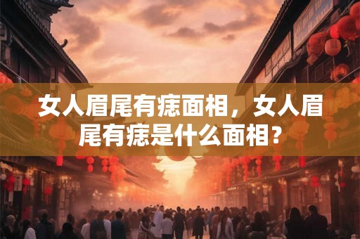 女人眉尾有痣面相，女人眉尾有痣是什么面相？