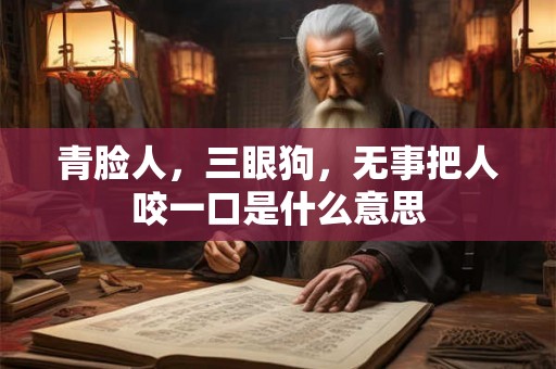 青脸人，三眼狗，无事把人咬一口是什么意思
