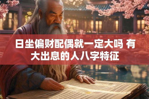 日坐偏财配偶就一定大吗 有大出息的人八字特征