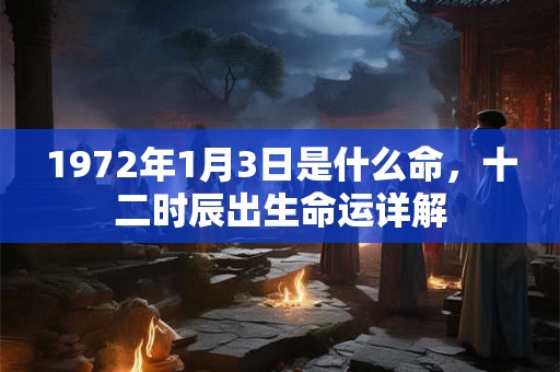 1972年1月3日是什么命，十二时辰出生命运详解
