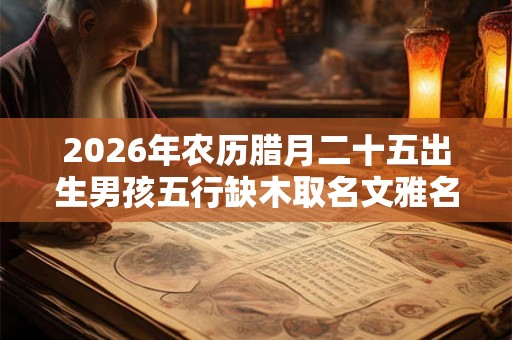 2026年农历腊月二十五出生男孩五行缺木取名文雅名字