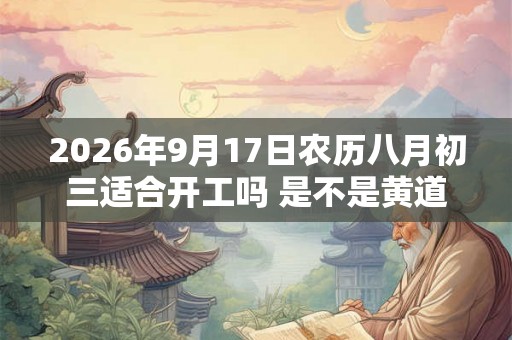 2026年9月17日农历八月初三适合开工吗 是不是黄道吉日