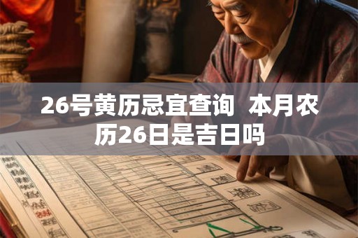 26号黄历忌宜查询  本月农历26日是吉日吗