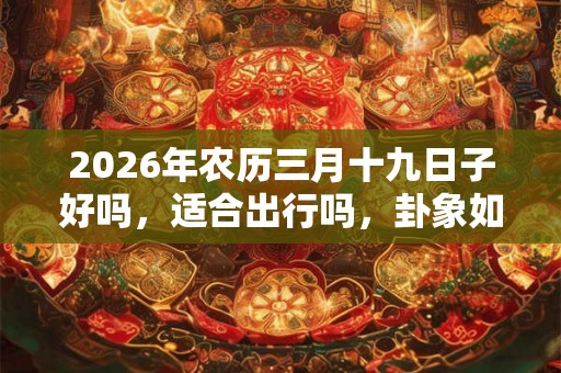 2026年农历三月十九日子好吗，适合出行吗，卦象如何？