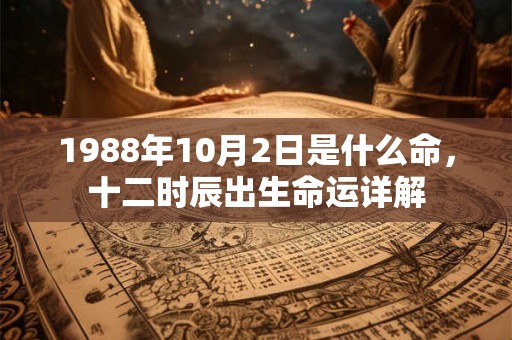 1988年10月2日是什么命，十二时辰出生命运详解