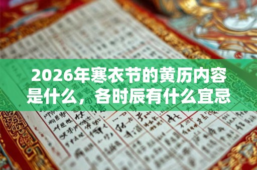 2026年寒衣节的黄历内容是什么，各时辰有什么宜忌内容？