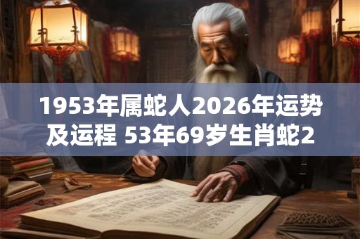 1953年属蛇人2026年运势及运程 53年69岁生肖蛇2026年每月运势