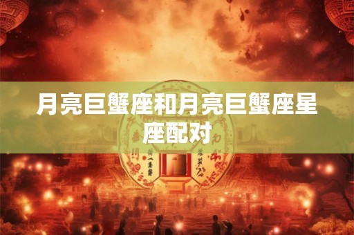 月亮巨蟹座和月亮巨蟹座星座配对