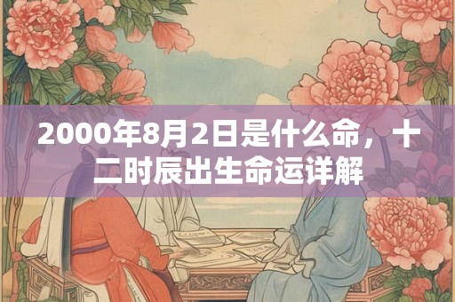 2000年8月2日是什么命，十二时辰出生命运详解