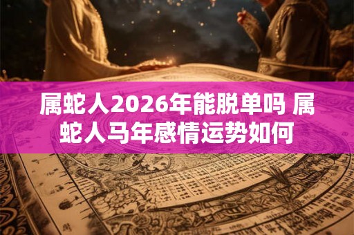 属蛇人2026年能脱单吗 属蛇人马年感情运势如何