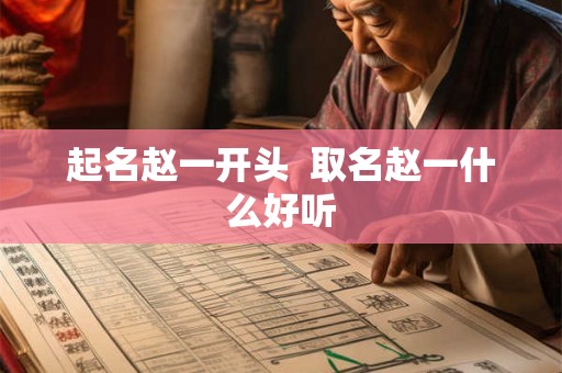 起名赵一开头  取名赵一什么好听