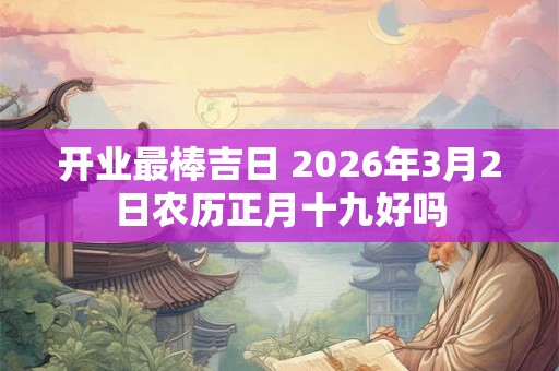 开业最棒吉日 2026年3月2日农历正月十九好吗