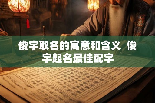 俊宇取名的寓意和含义  俊字起名最佳配字