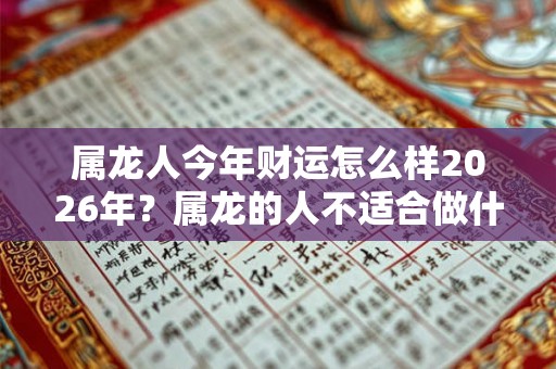属龙人今年财运怎么样2026年？属龙的人不适合做什么行业？