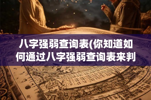 八字强弱查询表(你知道如何通过八字强弱查询表来判断自己的命运吗) 八字强弱查询表(你知道如何通过八字强弱查询表来判断自己的命运吗)