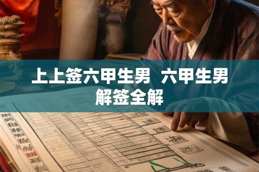 上上签六甲生男  六甲生男解签全解