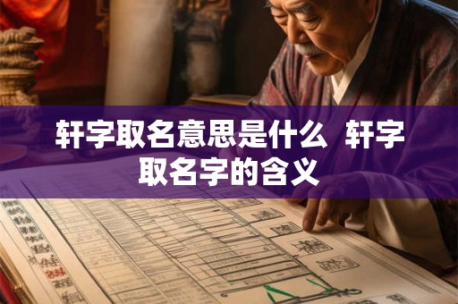 轩字取名意思是什么  轩字取名字的含义