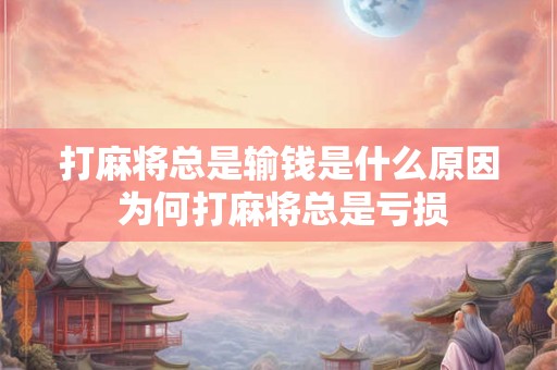 打麻将总是输钱是什么原因 为何打麻将总是亏损