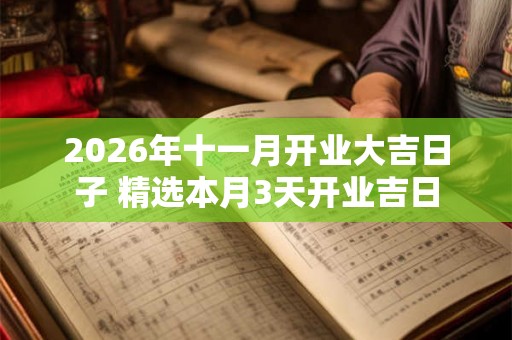 2026年十一月开业大吉日子 精选本月3天开业吉日