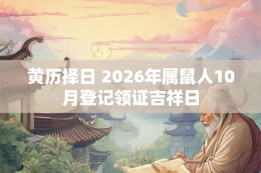 黄历择日 2026年属鼠人10月登记领证吉祥日