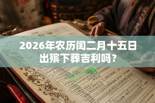 2026年农历闰二月十五日出殡下葬吉利吗？