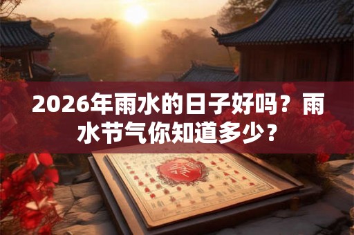 2026年雨水的日子好吗？雨水节气你知道多少？