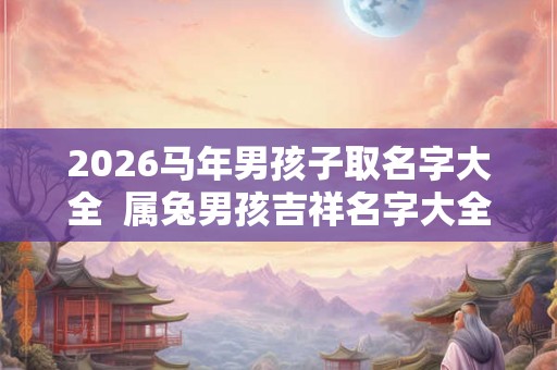 2026马年男孩子取名字大全  属兔男孩吉祥名字大全