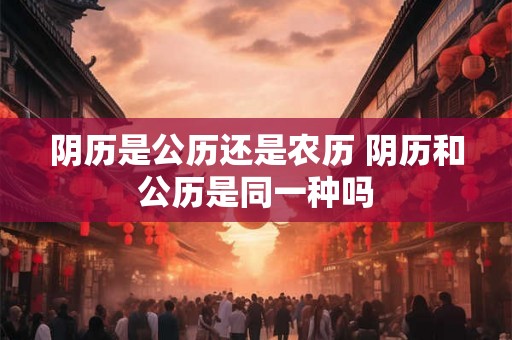 阴历是公历还是农历 阴历和公历是同一种吗