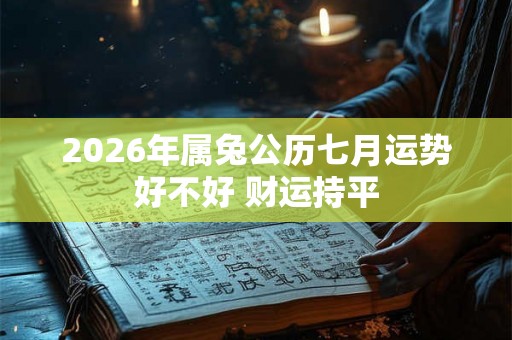2026年属兔公历七月运势好不好 财运持平