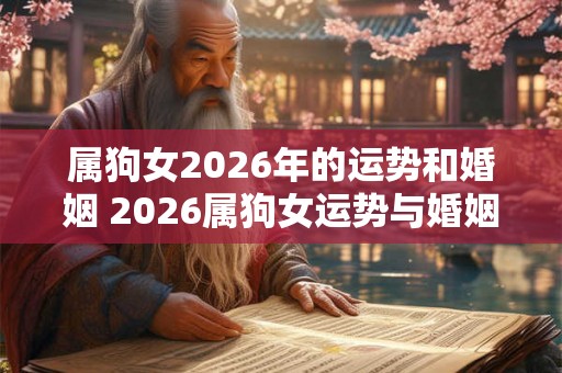 属狗女2026年的运势和婚姻 2026属狗女运势与婚姻如何