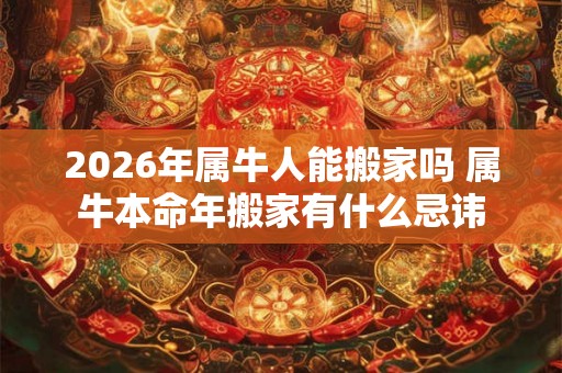 2026年属牛人能搬家吗 属牛本命年搬家有什么忌讳