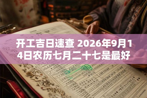 开工吉日速查 2026年9月14日农历七月二十七是最好的吗