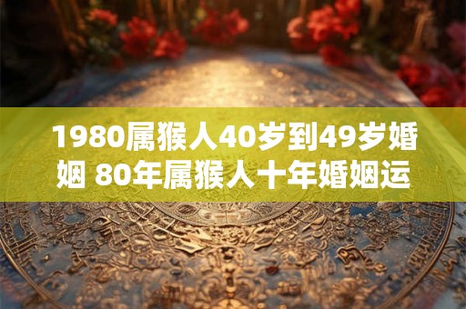 1980属猴人40岁到49岁婚姻 80年属猴人十年婚姻运势 1980属猴人40岁到49岁婚姻 80年属猴人十年婚姻运势
