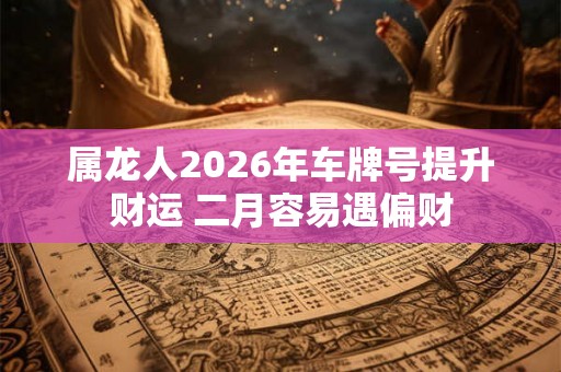 属龙人2026年车牌号提升财运 二月容易遇偏财