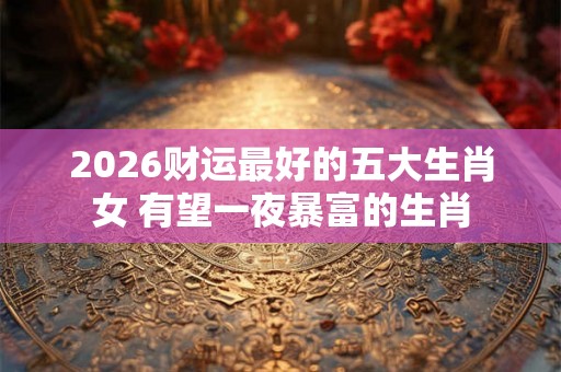 2026财运最好的五大生肖女 有望一夜暴富的生肖 2026财运最好的五大生肖女 有望一夜暴富的生肖