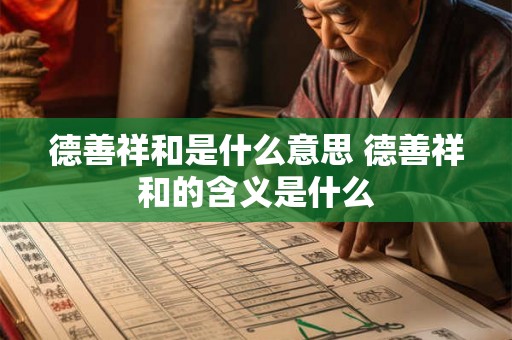 德善祥和是什么意思 德善祥和的含义是什么