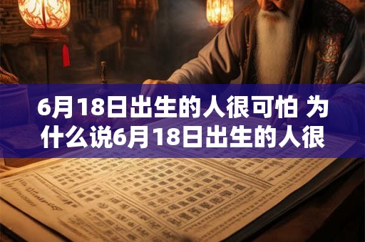 6月18日出生的人很可怕 为什么说6月18日出生的人很可怕