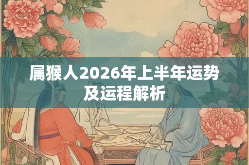 属猴人2026年上半年运势及运程解析