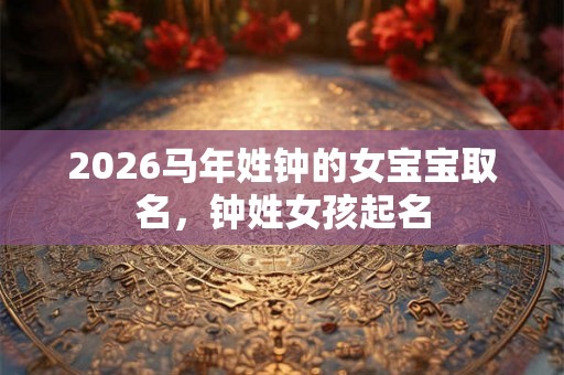 2026马年姓钟的女宝宝取名，钟姓女孩起名