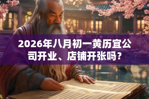2026年八月初一黄历宜公司开业、店铺开张吗？