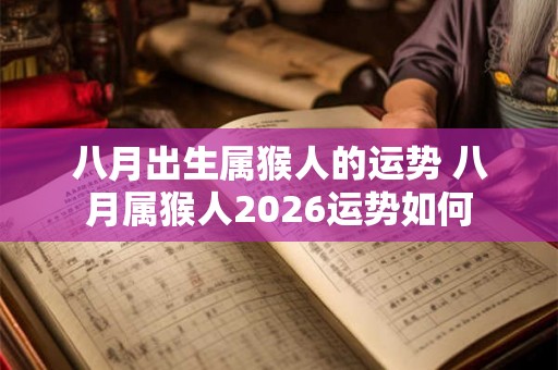八月出生属猴人的运势 八月属猴人2026运势如何