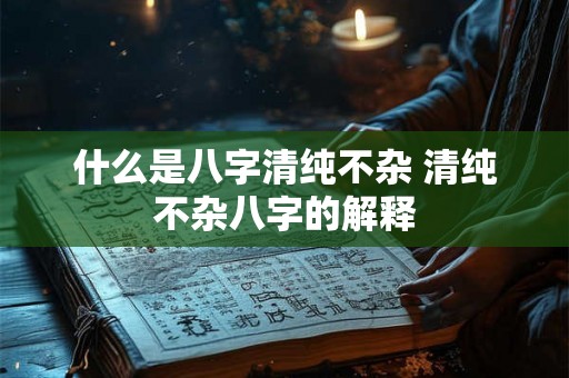 什么是八字清纯不杂 清纯不杂八字的解释