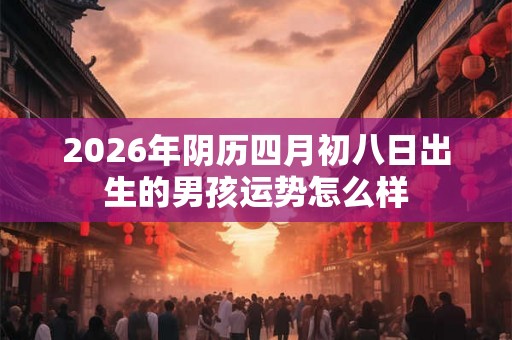 2026年阴历四月初八日出生的男孩运势怎么样