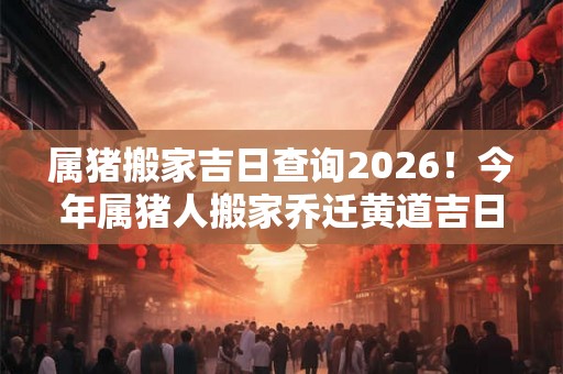属猪搬家吉日查询2026！今年属猪人搬家乔迁黄道吉日一览表