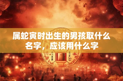 属蛇寅时出生的男孩取什么名字，应该用什么字