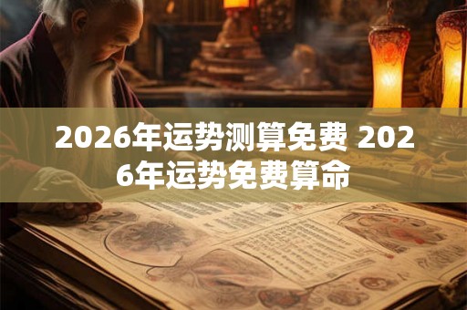 2026年运势测算免费 2026年运势免费算命