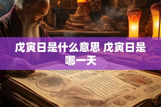 戊寅日是什么意思 戊寅日是哪一天